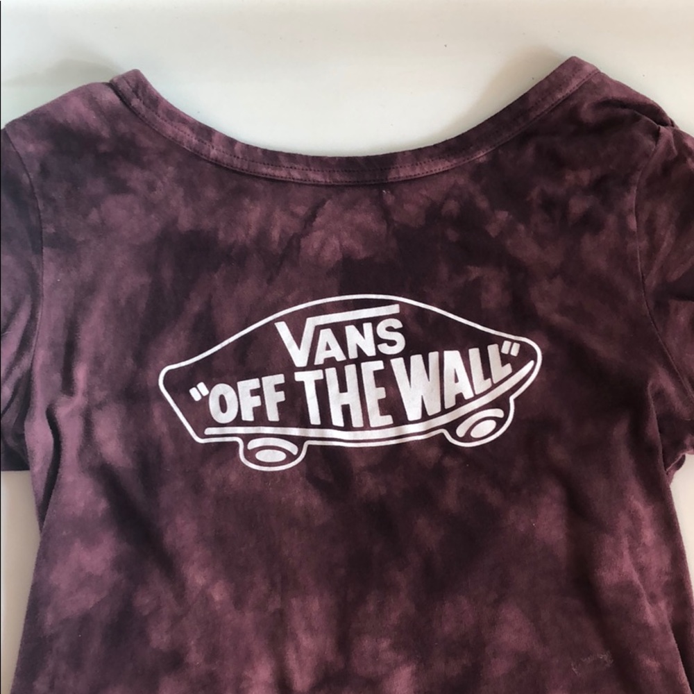 Vans Off The Wall Maroon Crop Tee